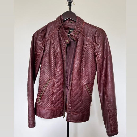 Guess - vegan leather motto jacket - Picture 1 of 4